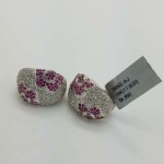 18K	White Gold	17.8	g		Flower	Pink Sapphire	Diamond	Huggie	Cluster Earrings	1.50	ct