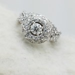 14K	White Gold	Halo engagement  milgrain band	0.40+1.00	Ct.	R	Cut	J/SI	DIAMOND		PRONG/PAVE	CLUSTER	ring