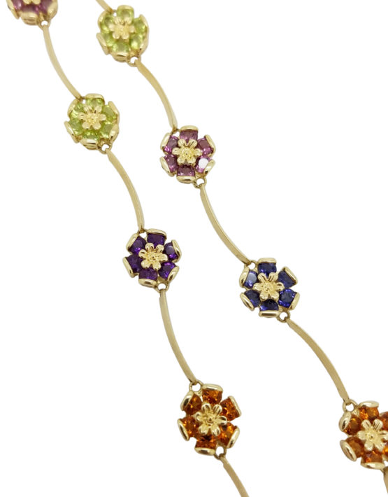 14K	Yellow Gold		FLOWER		ct		MIX GEMSTONE			necklace-pendant