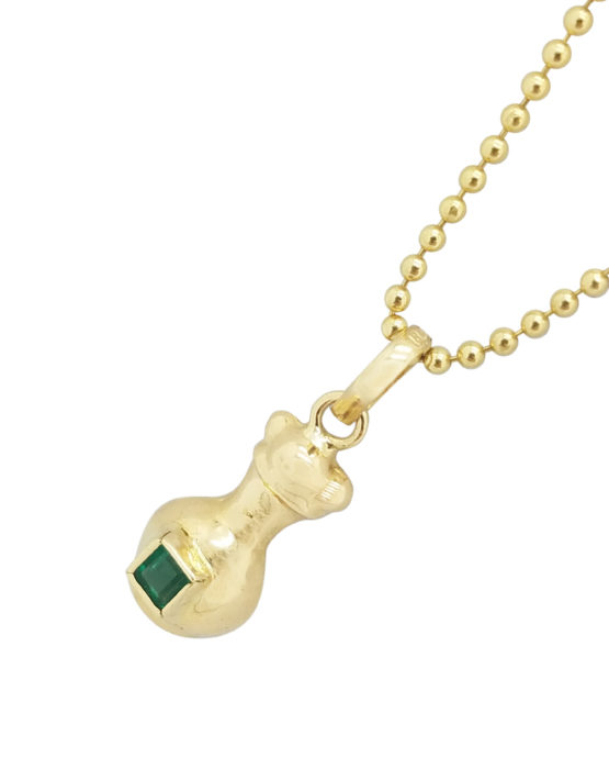 Estate EMERALD	18K	Yellow Gold	1.1	G	lantern necklace-pendant