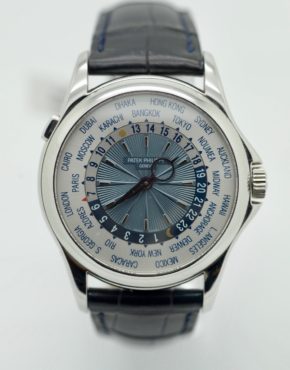 PATEK PHILIPPE WORLD TIME PLATINUM MENS WATCH 5130P-001 BOX PAPERS