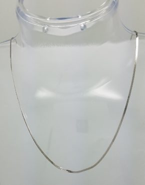 ITALIAN MADE FLAT 14K WHITE GOLD CHAIN
