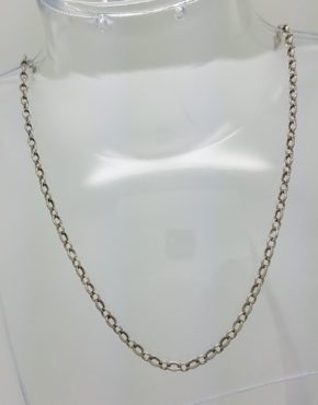 18K WHITE GOLD 16'' BELCHER OVAL CHAIN BY ZANCAN