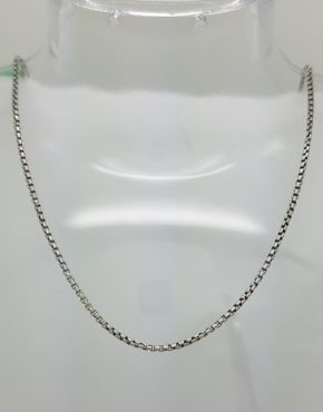 14K WHITE GOLD 18'' BOX CHAIN