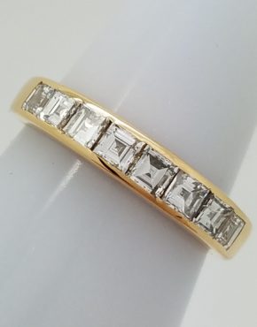 Criss cut Diamond Wedding Band 18k Yellow Gold size 8