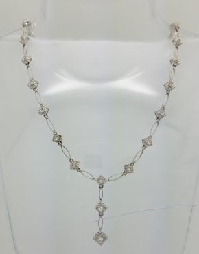 Diamond Necklace Garland 14k white gold