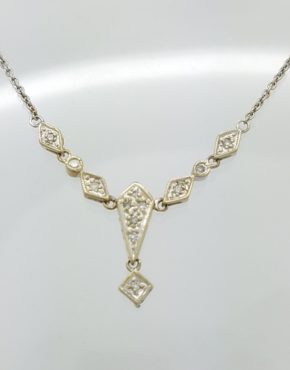 18K White Gold 0.10ct Single 8/8 Cut Diamond Necklaces & Pendants
