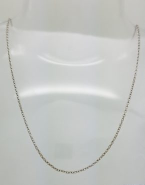 18K WHITE GOLD CABLE NECKLACE 19" long