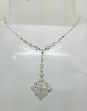 GARLAND DIAMOND NECKLACE 14K WHITE GOLD