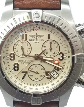 Breitling Avenger Seawolf 45mm White Dial Stainless Steel A73390 Chronograph