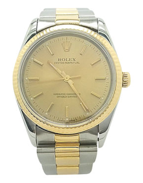 Rolex Oyster Perpetual Non-Date 14233 Stainless Steel & 18K Yellow Gold 34mm Watch