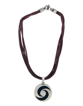 BVLGARI HYPNOTIC YIN YANG ONYX BURGUNDY STRING NECKLACE