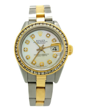 Rolex Datejust 69173 MOP Diamond Dial & Bezel 18k Yellow Gold & Steel Ladies Watch