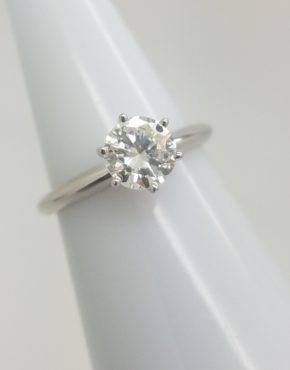 0.91CT ROUND KVVS DIAMOND 14K WHITE GOLD ENGAGEMENT RING