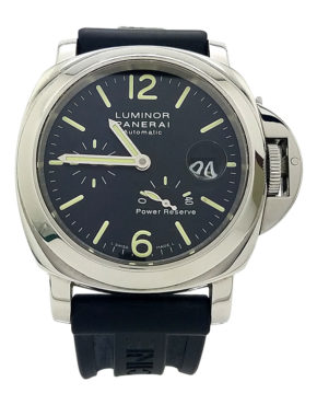 Panerai Luminor Power Reserve 44mm PAM 090 Box & Papers Steel Black Automatic Mens Watch